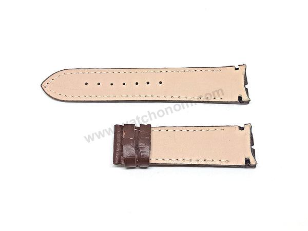 Fits/For Cerruti 1881 Veliero CRA089Y213G , CRA089SR13BR , CRA150SN03BR - 22mm Brown Genuine Leather Replacement Watch Strap Band