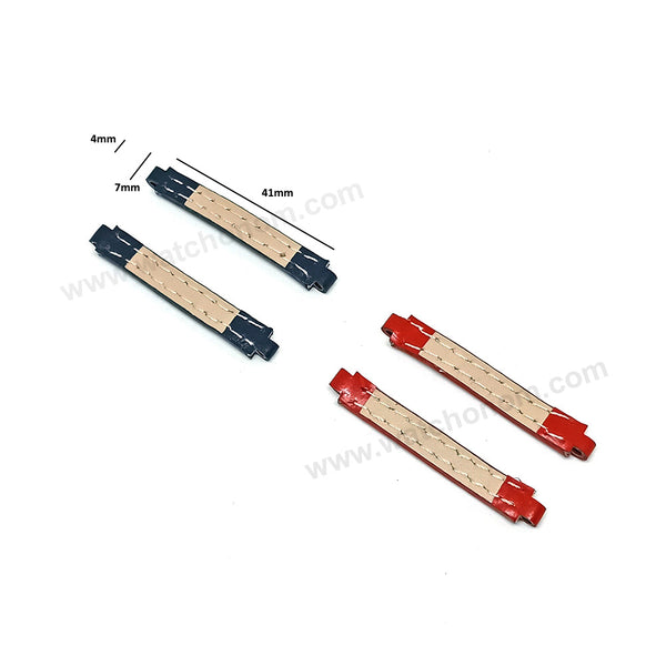 Fits/For Tommy Hilfiger F80132 / 1780068 - 4mm Blue Red Genuine Leather Handmade Replacement Watch Band Strap PARTS