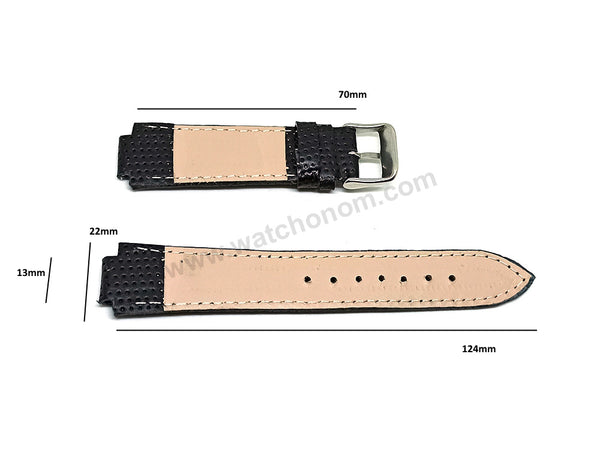 Fits/For Casio Edifice EF-101 , EF-111 - 13mm Black Genuine Leather Replacement Watch Band Strap