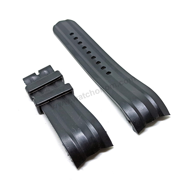 Nautica A18722G A17591G A43005G 24mm Black Rubber Watch Band Strap