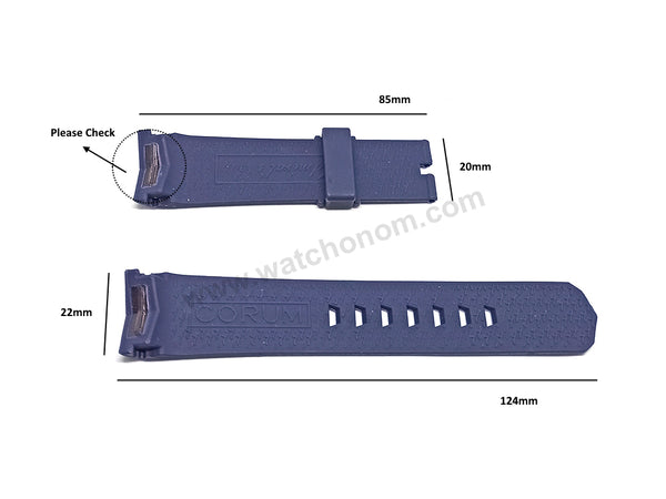 Fits/For Corum Admiral's Cup - 22mm Navy Blue Rubber Silicone Replacement Watch Band Strap
