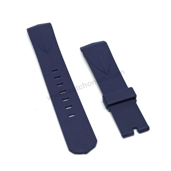 Fits/For Corum Admiral's Cup - 22mm Navy Blue Rubber Silicone Replacement Watch Band Strap
