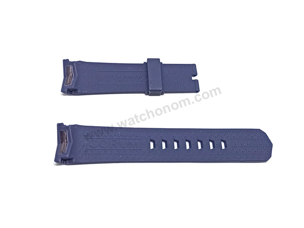 Fits/For Corum Admiral's Cup - 22mm Navy Blue Rubber Silicone Replacement Watch Band Strap