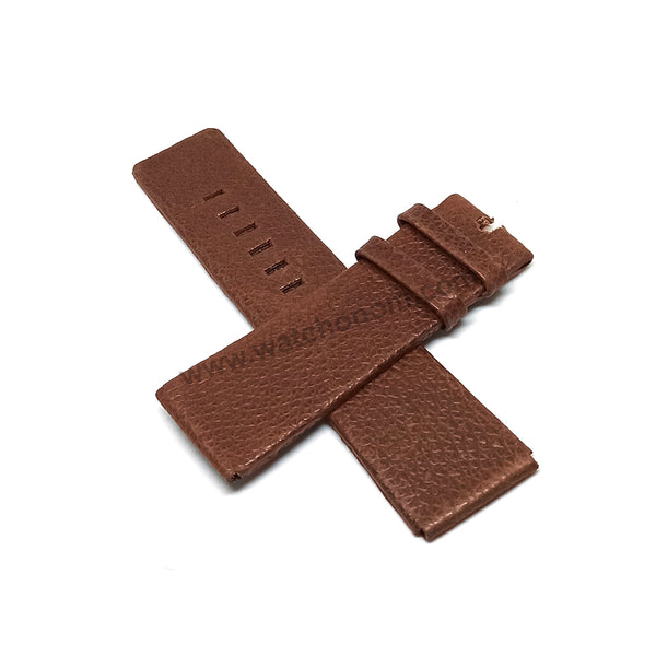 26mm Brown Thumbled Genuine Leather Handmade Watch Strap Band Fits with Diesel DZ4280 , DZ4343 Mega Chief DZ4357 , DZ4353 , DZ4352