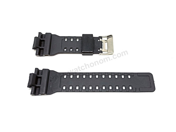 Fits/For Casio G-Shock GA-100/110/120/150/200/300/400/700 BRGHT BLACK Rubber Replacement Watch Band Strap