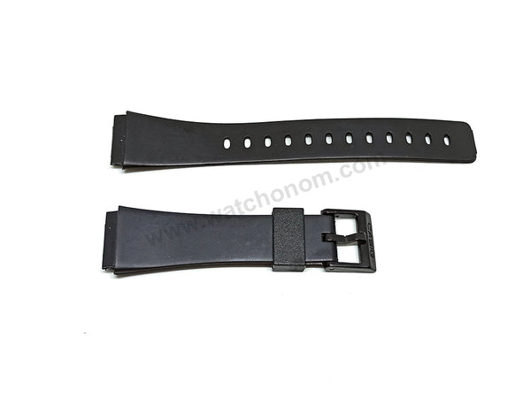 Fits/For Casio AE-7W , AE-8W , AE-9W , AE-10W , AE-11W - 18mm Black Rubber Replacement Watch Band Strap Belt