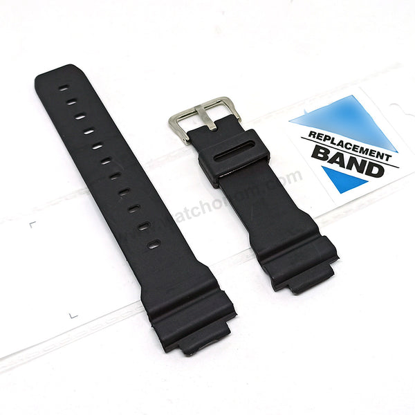 Fits/For Casio G-Shock DW-004C , DW-9000C , DW-9050C , DW-9051 , DW-9052 , G-2210 , G-2200 - Black Rubber Replacement Watch Band Strap