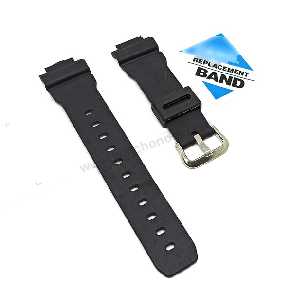 Fits/For Casio G-Shock DW-004C , DW-9000C , DW-9050C , DW-9051 , DW-9052 , G-2210 , G-2200 - Black Rubber Replacement Watch Band Strap