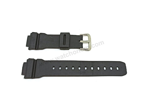 Fits/For Casio G-Shock DW-004C , DW-9000C , DW-9050C , DW-9051 , DW-9052 , G-2210 , G-2200 - Black Rubber Replacement Watch Band Strap