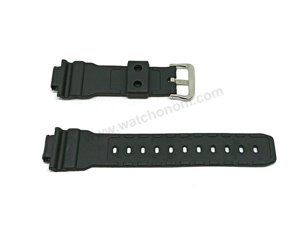 Fits/For Casio G-Shock DW-004C , DW-9000C , DW-9050C , DW-9051 , DW-9052 , G-2210 , G-2200 - Black Rubber Replacement Watch Band Strap