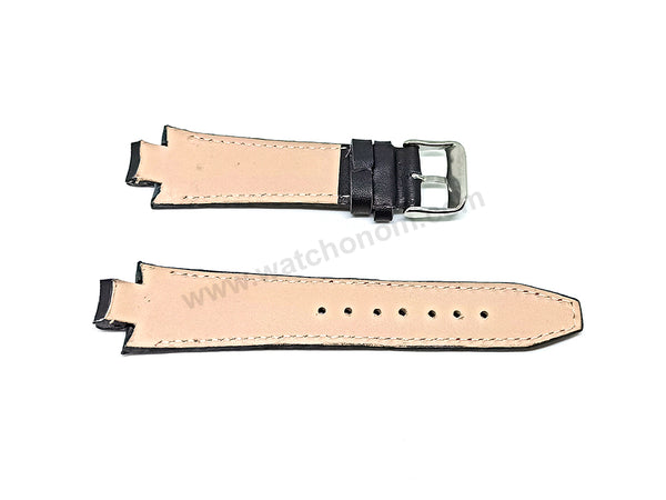 Lacoste 3520D fits with 18mm Handmade Red Stitch on Black Genuine Leather Replacement Watch Band Strap
