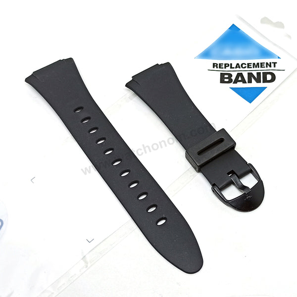 Fits/For Casio AQ-E10 , AQ-E10G , F-E10 , F-E10G - Black Rubber Replacement Watch Band Strap