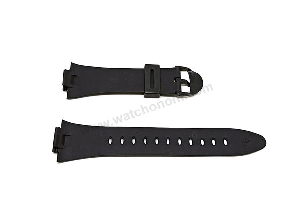 Fits/For Casio AQ-E10 , AQ-E10G , F-E10 , F-E10G - Black Rubber Replacement Watch Band Strap