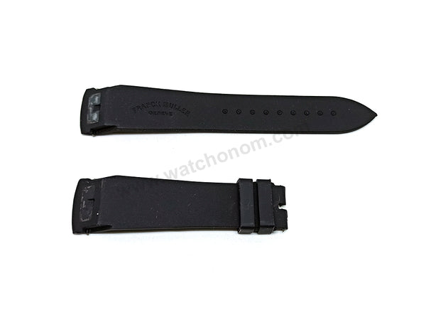 Fits/ For Franck Muller Casablanca - 22mm Black Rubber / Silicone Replacement Watch Band Strap