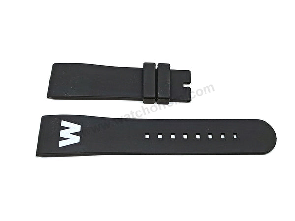 Fits/For Welder Edge wristwatches - 22mm Black Rubber Replacement
