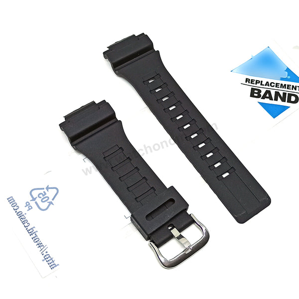 Fits/For Casio TRT-110H , STL-S100H , STL-S110H - Black Rubber Replacement Watch Band Strap
