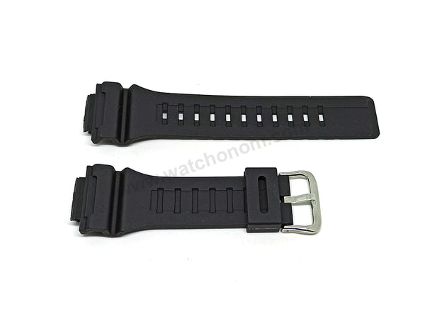 Fits/For Casio TRT-110H , STL-S100H , STL-S110H - Black Rubber Replacement Watch Band Strap