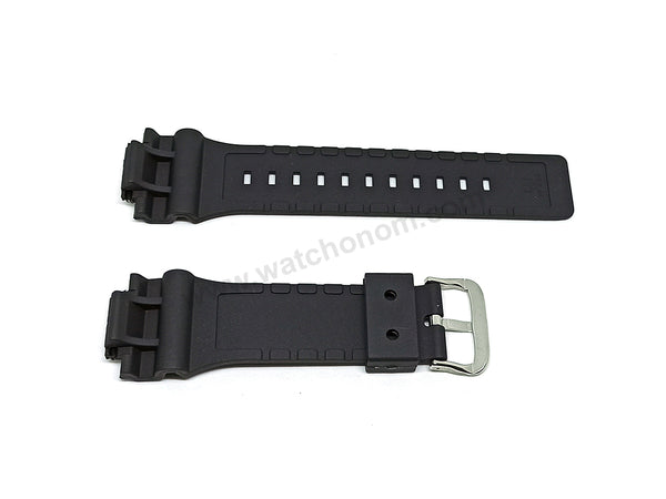 Fits/For Casio TRT-110H , STL-S100H , STL-S110H - Black Rubber Replacement Watch Band Strap