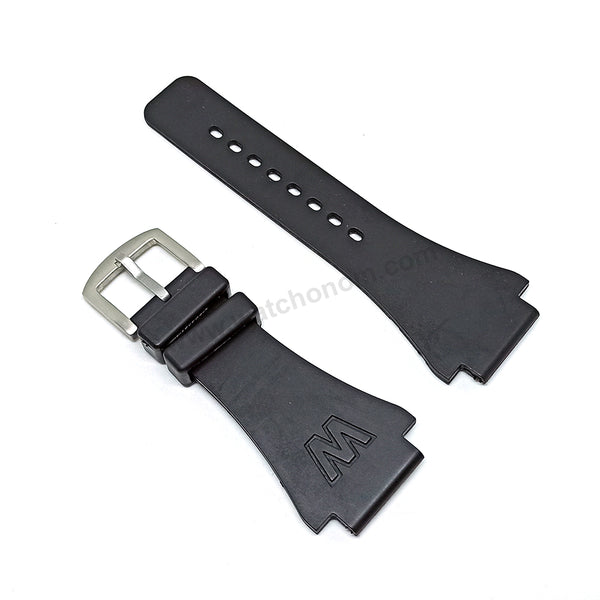 Fits/ For Welder K26 - 24mm Black Rubber Silicone Replacement Watch Band Strap Belt