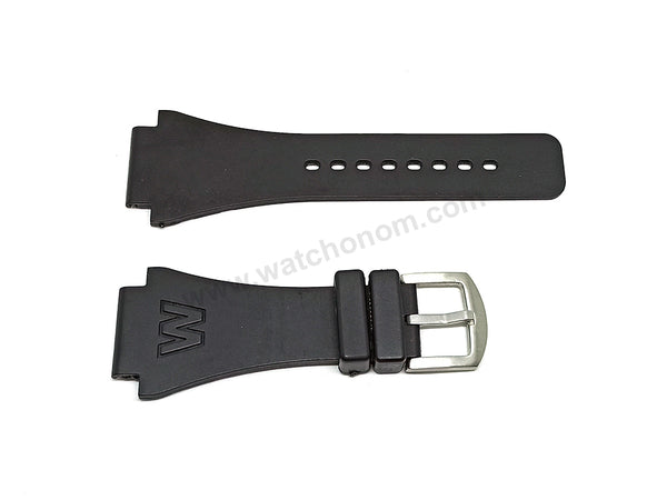 Fits/ For Welder K26 - 24mm Black Rubber Silicone Replacement Watch Band Strap Belt