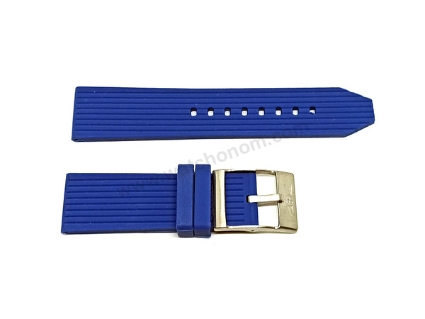 Fits/For Breitling Navitimer AB0127 - 24mm Blue Rubber/Silicone 24-22 Replacement Watch Band Strap Belt with Standart Buckle