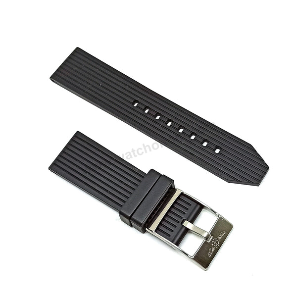 Fits/For Breitling Navitimer AB0127 - 24mm Black Rubber/Silicone 24-22 Replacement Watch Band Strap Belt with Standart Buckle
