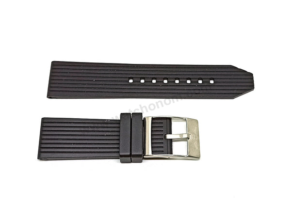 Fits/For Breitling Navitimer AB0127 - 24mm Black Rubber/Silicone 24-22 Replacement Watch Band Strap Belt with Standart Buckle