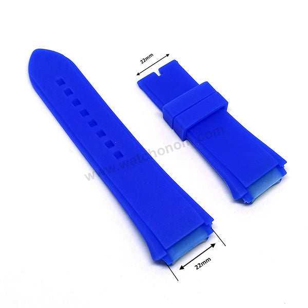 Fits/For Guess Rigor W0407G2 - 22mm Summer Light Blue Rubber Silicone Replacement Watch Band Strap Belt