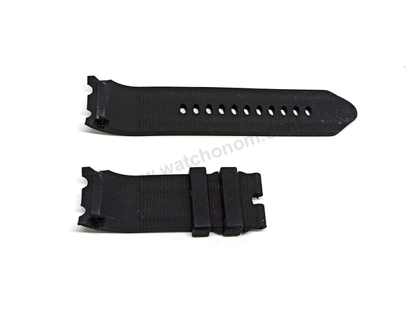 Fits/For Nautica BFD100 A15564G , N15564G , A20040G , A20041G , A21514G , N14559G , N15605G , N16509G - 24mm Black Rubber Silicone Replacement Watch Band Strap Belt