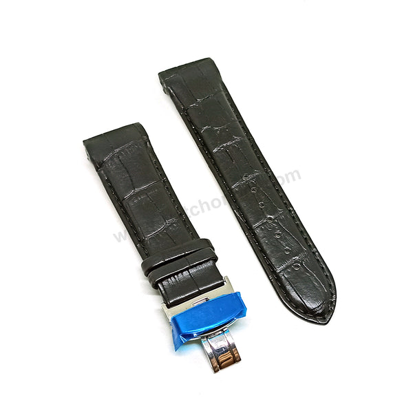 Fits/For Tissot - T0356271605100 - T-Classic Couturier - Black Genuine Leather Replacement Curved End Watch Strap Band Belt