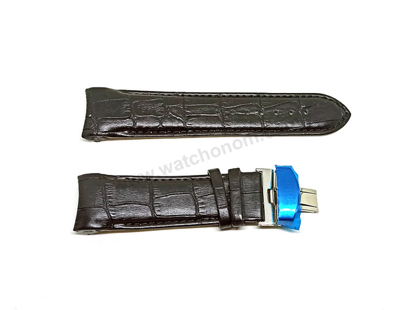 Fits/For Tissot - T0356271605100 - T-Classic Couturier - Black Genuine Leather Replacement Curved End Watch Strap Band Belt