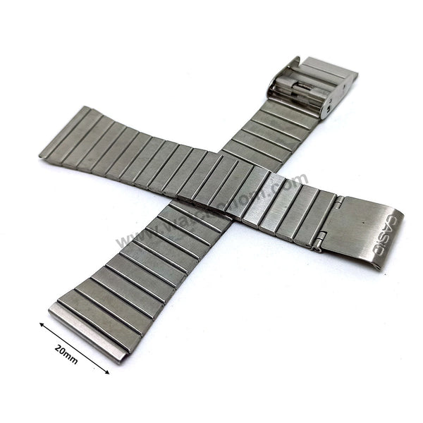 20mm Gray Matte Surface Metal Replacement Watch Bracelet Band Strap Ftis/For Casio Vintage models