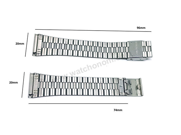 20mm Gray Matte Surface Metal Replacement Watch Bracelet Band Strap Ftis/For Casio Vintage models