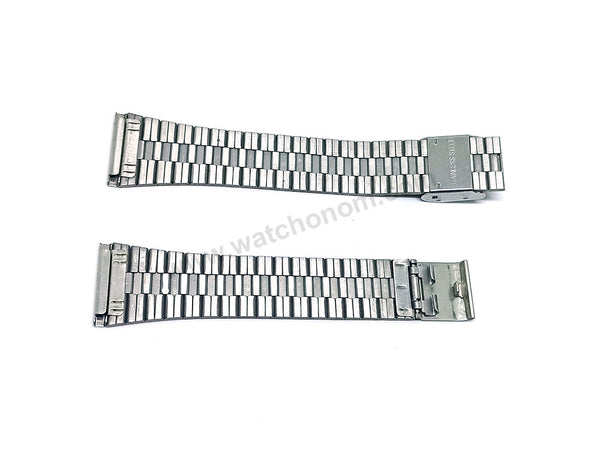 20mm Gray Matte Surface Metal Replacement Watch Bracelet Band Strap Ftis/For Casio Vintage models