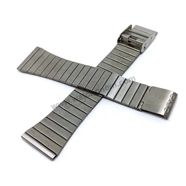 20mm Gray Matte Surface Metal Replacement Watch Bracelet Band Strap Ftis/For Casio Vintage models