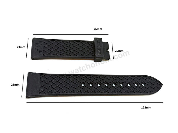 Fits/For Emporio Armani AR0828 , AR11101 - 23mm Black Rubber Silicone Replacement Watch Band Strap Belt