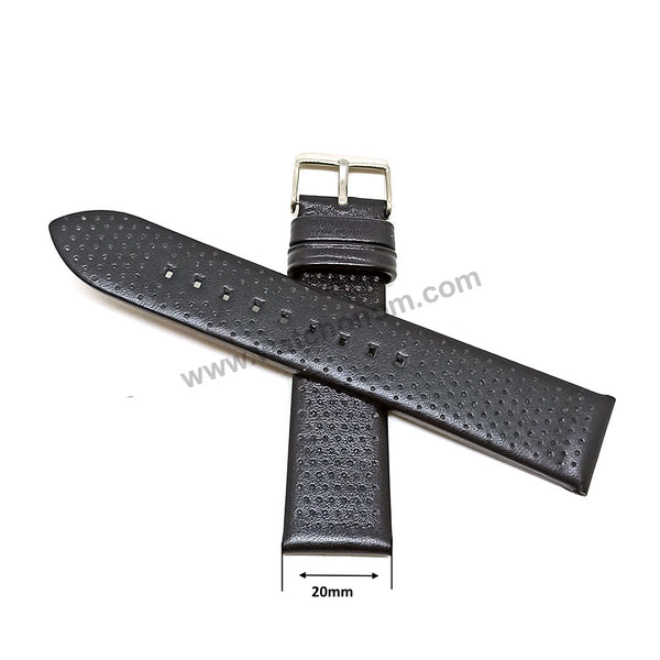 Fits/For Timex TW2R79800 - Black Genuine Leather Replacement Watch Strap Band Belt