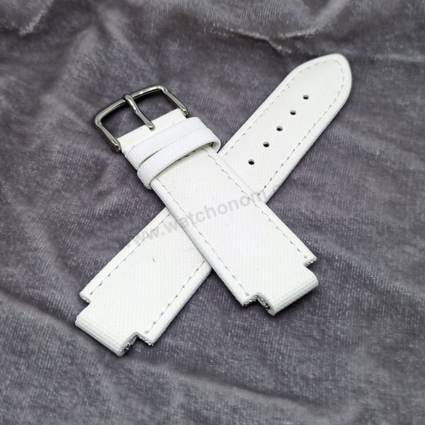 Fits/For Faconnable Ladies wristwathes has 13mm Lug - FCL Back letter White Genuine Leather Authentic Replacement Watch Band Strap Belt