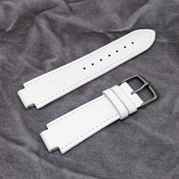 Fits/For Faconnable Ladies wristwathes has 13mm Lug - FCL Back letter White Genuine Leather Authentic Replacement Watch Band Strap Belt
