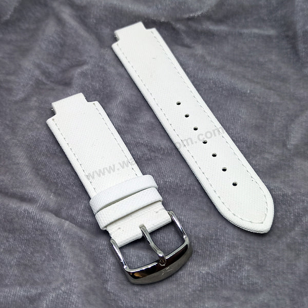 Fits/For Faconnable Ladies wristwathes has 13mm Lug - FCL Back letter White Genuine Leather Authentic Replacement Watch Band Strap Belt