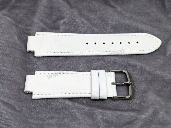 Fits/For Faconnable Ladies wristwathes has 13mm Lug - FCL Back letter White Genuine Leather Authentic Replacement Watch Band Strap Belt