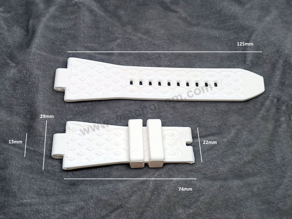 Fits/For Michael Kors Dylan MK8492 , MK8577 , MK8810 , MK8897 - 13mm White Rubber Silicone Replacement Watch Band Strap