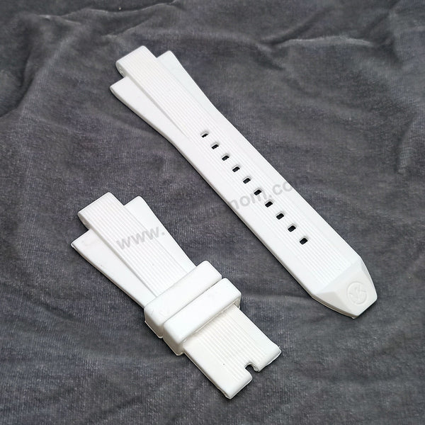 Fits/For Michael Kors Dylan MK8492 , MK8577 , MK8810 , MK8897 - 13mm White Rubber Silicone Replacement Watch Band Strap