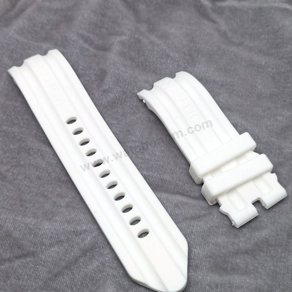Fits/For Nautica BFD100 A15583G , N15567G , N15583G , A15567G - 24mm White Rubber Silicone Replacement Watch Band Strap Belt