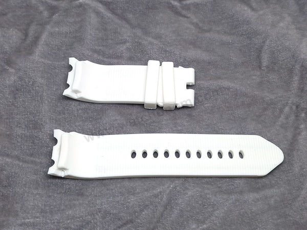 Fits/For Nautica BFD100 A15583G , N15567G , N15583G , A15567G - 24mm White Rubber Silicone Replacement Watch Band Strap Belt