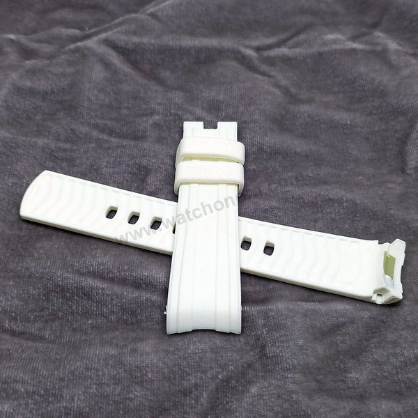 Fits/For Omega Seamaster - 20mm White Rubber Curved end Replacement Watch Band Strap Belt