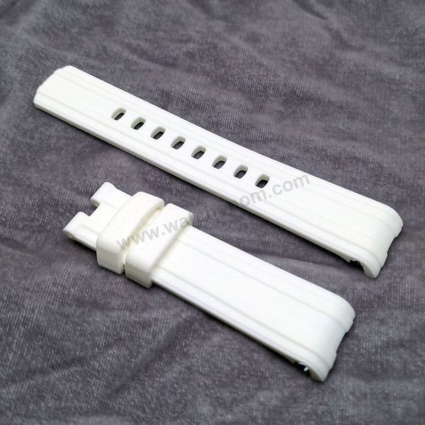 Fits/For Omega Seamaster - 20mm White Rubber Curved end Replacement Watch Band Strap Belt