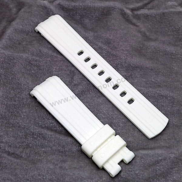 Fits/For Omega Seamaster - 20mm White Rubber Curved end Replacement Watch Band Strap Belt