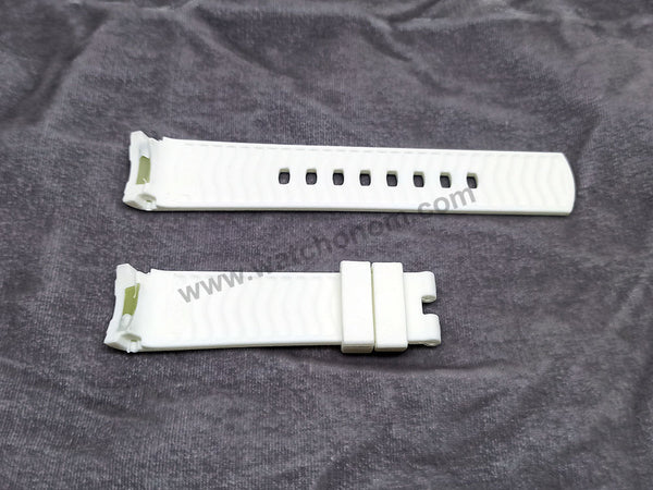 Fits/For Omega Seamaster - 20mm White Rubber Curved end Replacement Watch Band Strap Belt