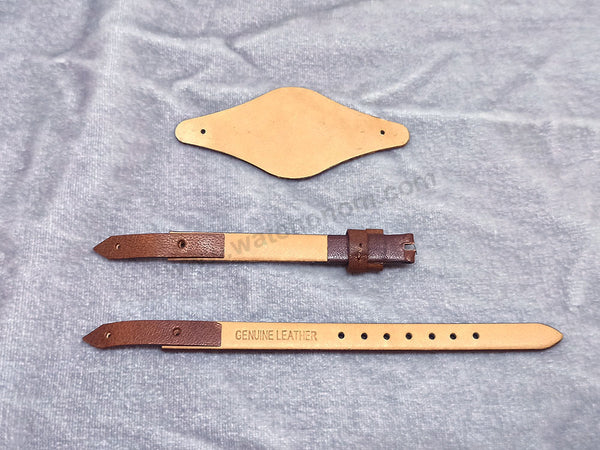 Fossil Georgia ES3200 , ES3060 , ES3509 - Fits with 8mm Vintage Dark Brown Genuine Leather Replacement Watch Band Strap Bangle